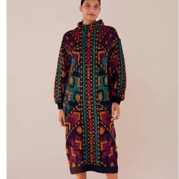 FARM Rio Dresses & Skirts - New w/Tags - Farm Rio Yawanawa Stripe Midi Sweater Dress, Sml Oversize